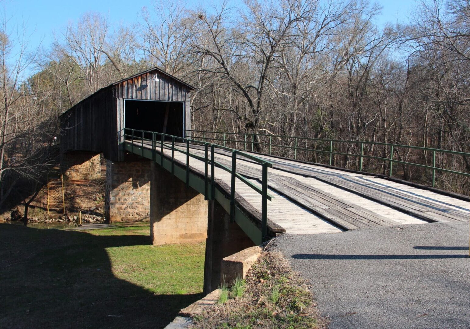 Euharlee Covered Bridge wood lattice, Bartow County, GA.